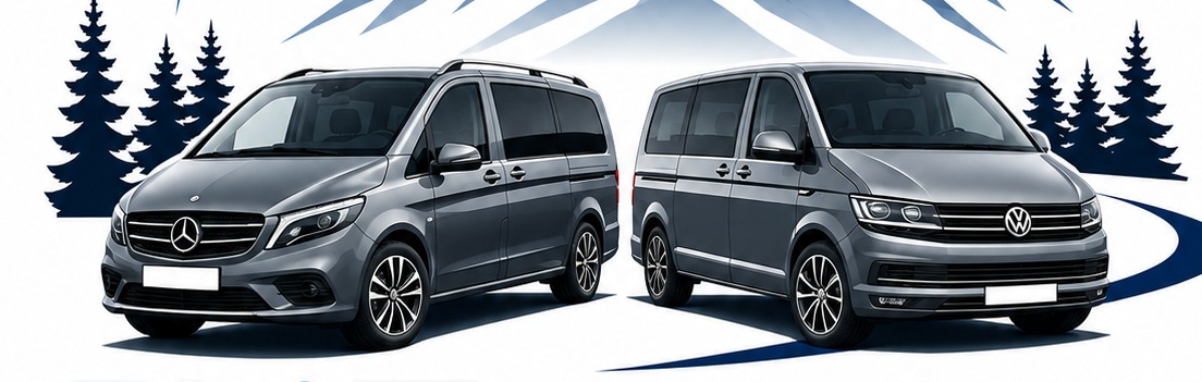 Mercedes and Volkswagen SkiTransfers vehicles